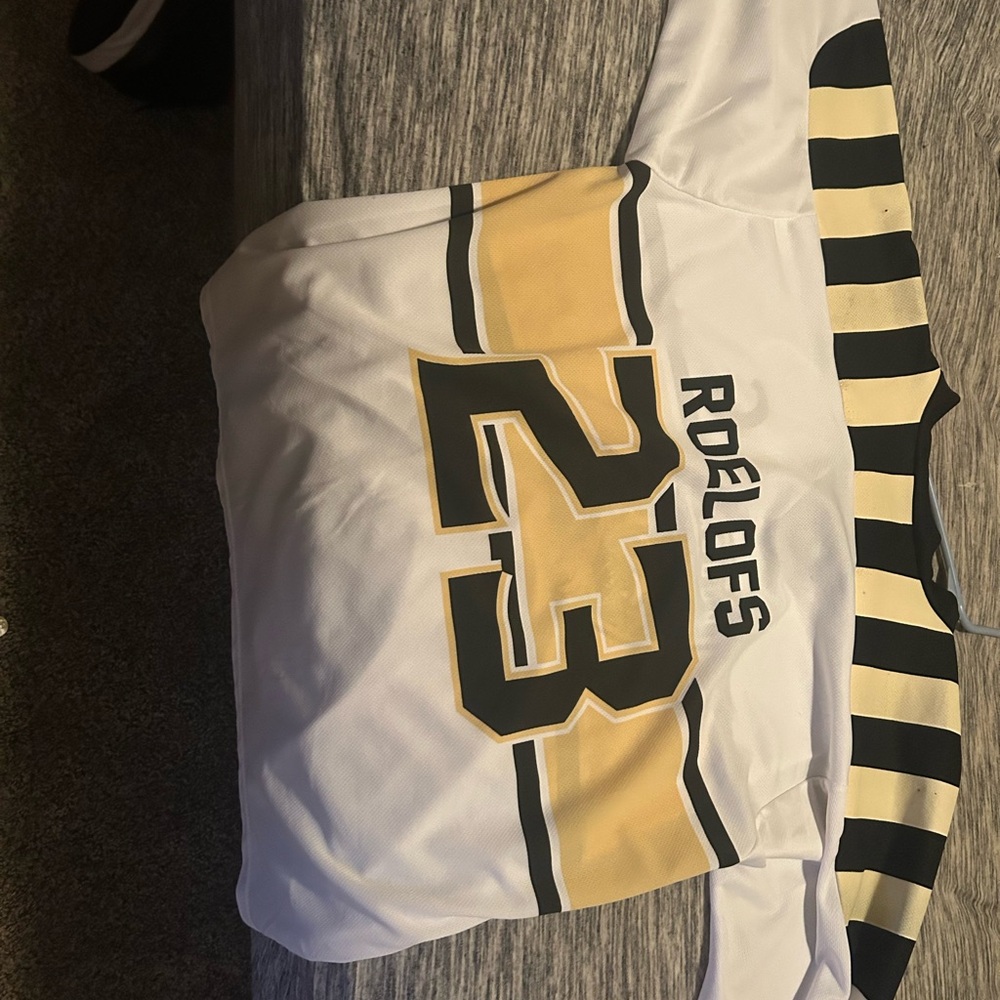 White and Gold Hockey Jersey
